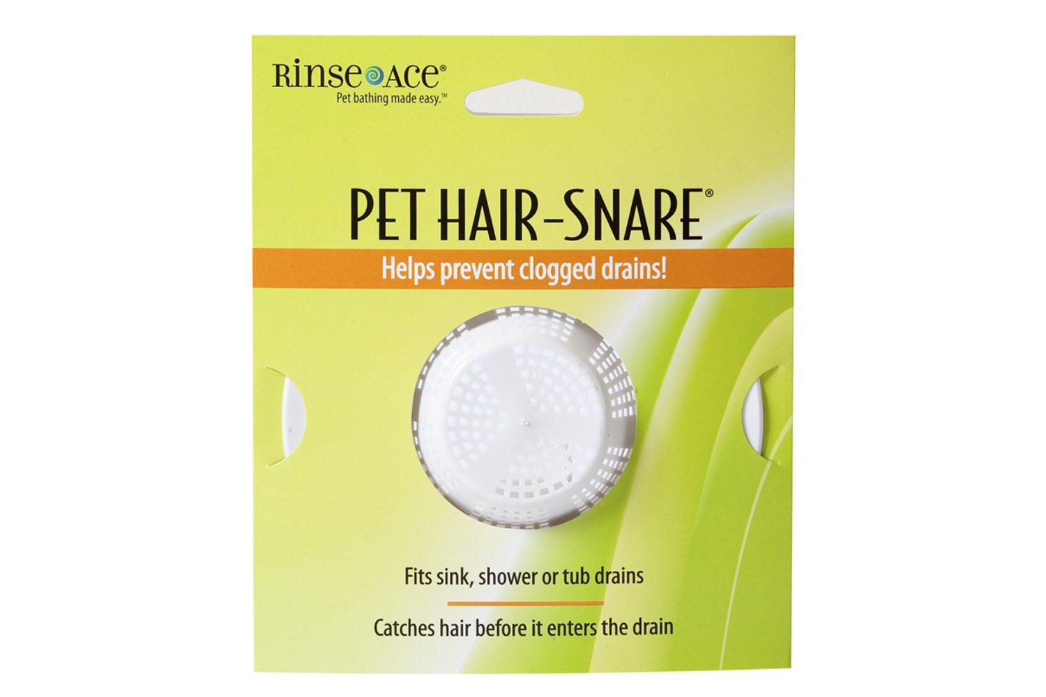 RINSE ACE Pet Hair Snare Drain Catcher, White 